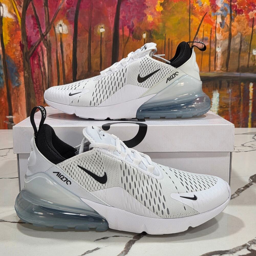 Nike Air Max 270 White Black Size 9 Men's Running Shoes AH8050-100